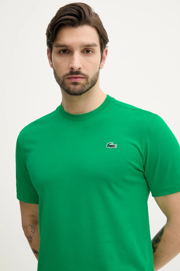 Lacoste T-shirt męski bawełniany zielony TH7618