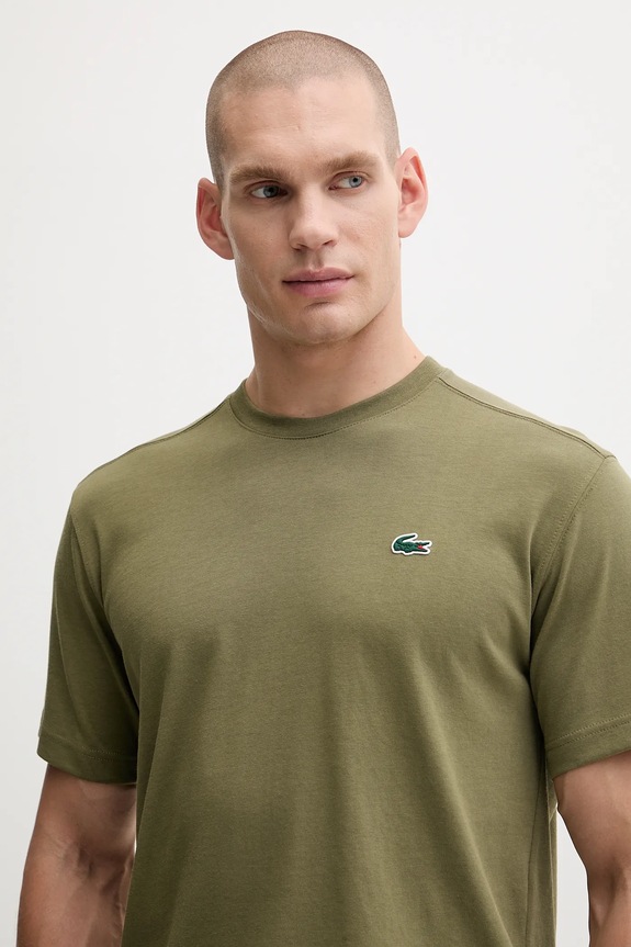 Lacoste T-shirt męski bawełniany zielony TH7618