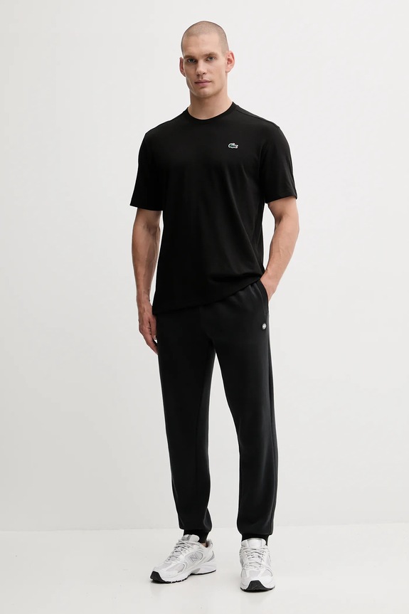 Lacoste T-shirt męski bawełniany TH7618 czarny SS26