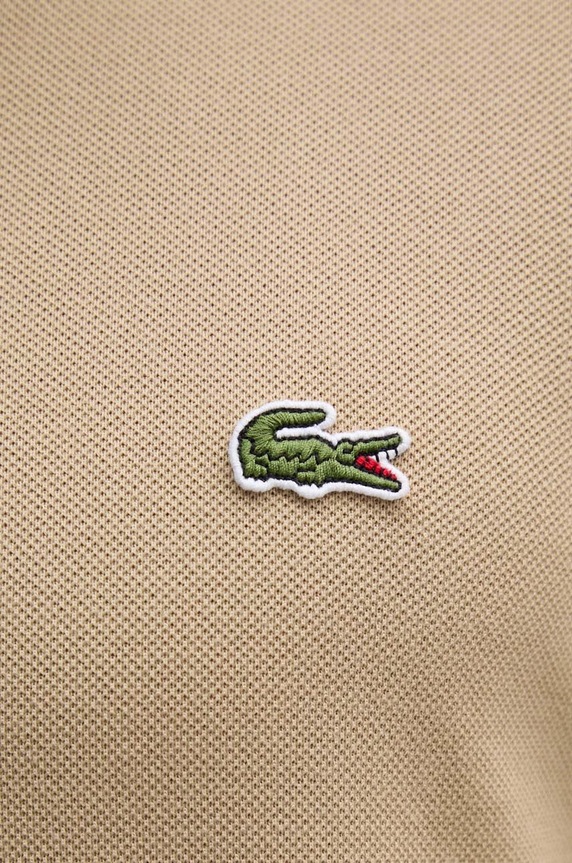 Βαμβακερή μπλούζα με μακριά μανίκια Lacoste L1312 μπεζ