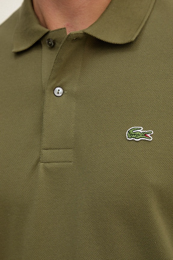 Βαμβακερή μπλούζα με μακριά μανίκια Lacoste L1312 πράσινο