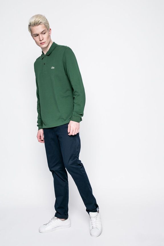Lacoste longsleeve bawełniany L1312 zielony SS26