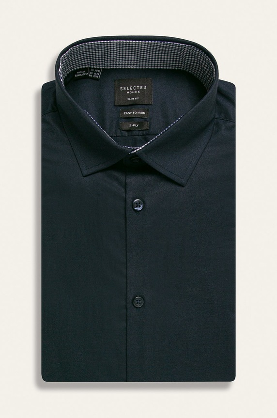 Selected Homme - Koszula 16058640 bawełna granatowy 16058640