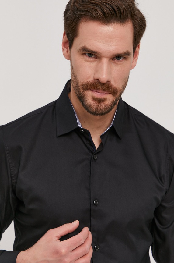 Selected Homme - Koszula bawełna czarny 16058640