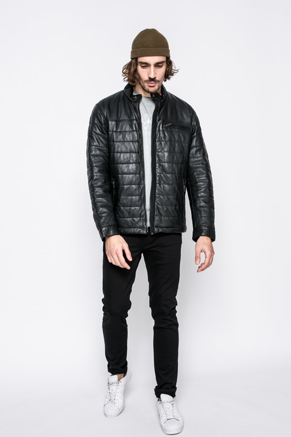 Camel Active - Kurtka skórzana 5406 czarny AW17