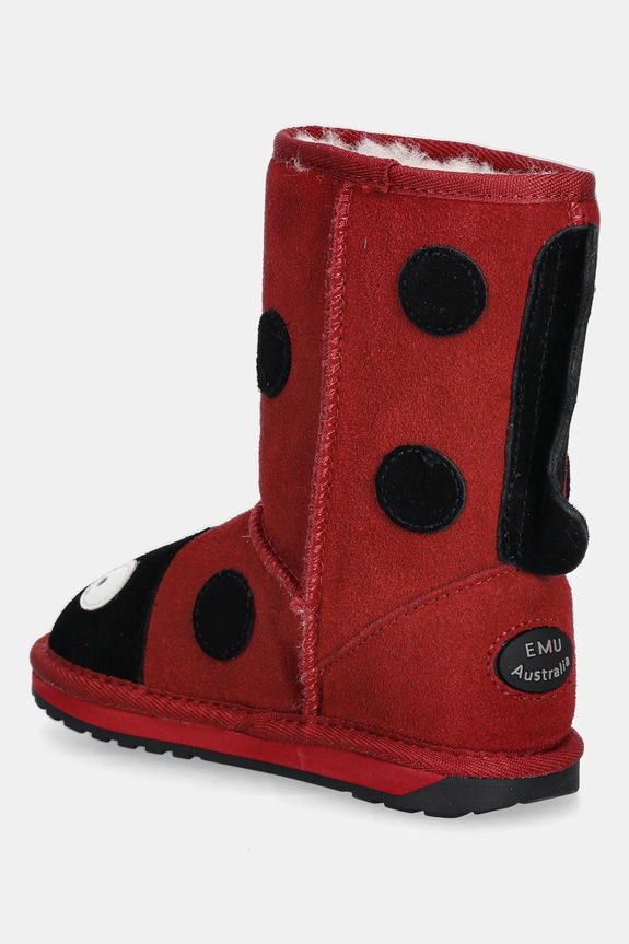 Dievča Emu Australia - Detské vysoké čižmy Ladybird K10111.Red červená
