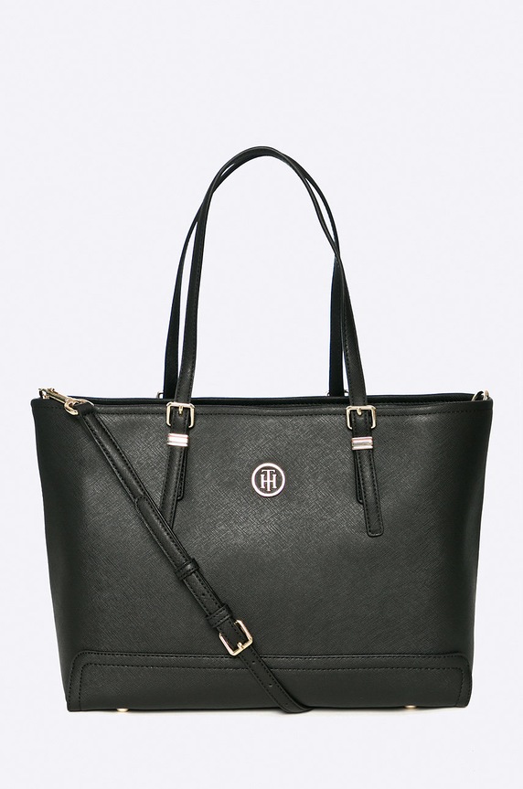 Tommy Hilfiger - Torebka AW0AW04547 nie mieści A4 czarny AW0AW04547
