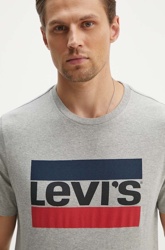 Levi's - T-shirt nadruk szary 39636.0002