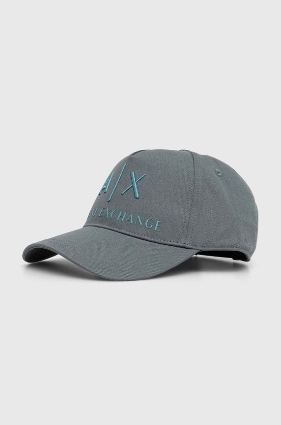 Armani Exchange czapka bawełniana aplikacja zielony 954039.CC513