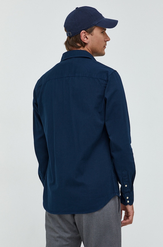 Odzież Jack & Jones koszula bawełniana 12138115 granatowy