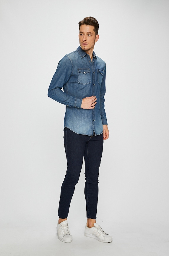 Одежда Jack & Jones - Рубашка 12138115 тёмно-синий