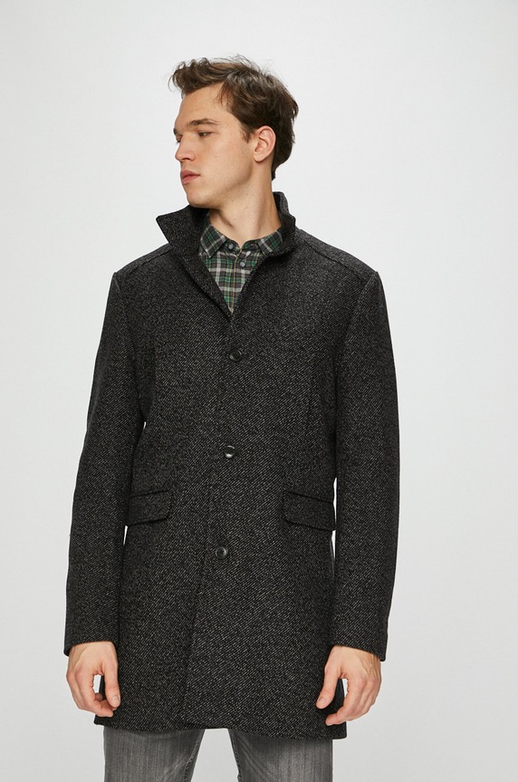 Selected Homme - Kabát bez kapucne čierna 16064355
