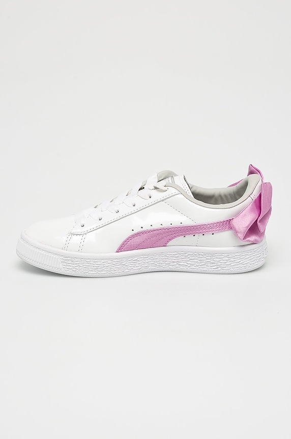 Fete Puma - Pantofi copii Basket Bow Patent 367622 367622 alb