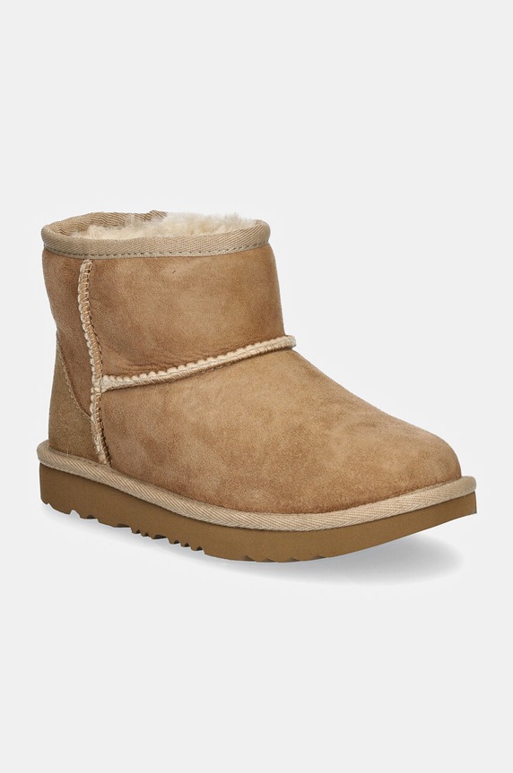 UGG śniegowce zamszowe dziecięce Classic Mini II beżowy 1017715K