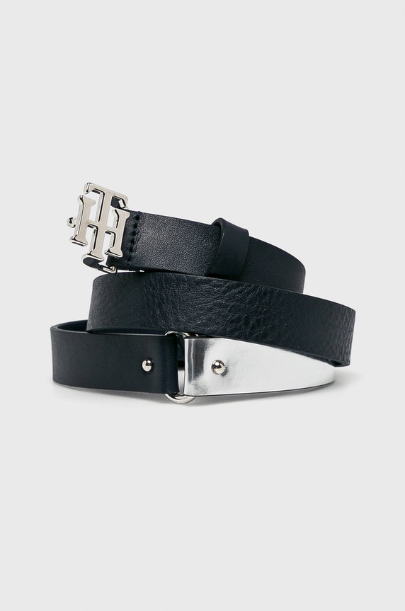 Tommy Hilfiger - Kožený opasok tmavomodrá AW0AW05882