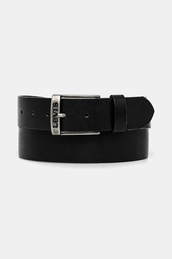 Levi's - Δερμάτινη ζώνη λείο δέρμα μαύρο 38016.0019