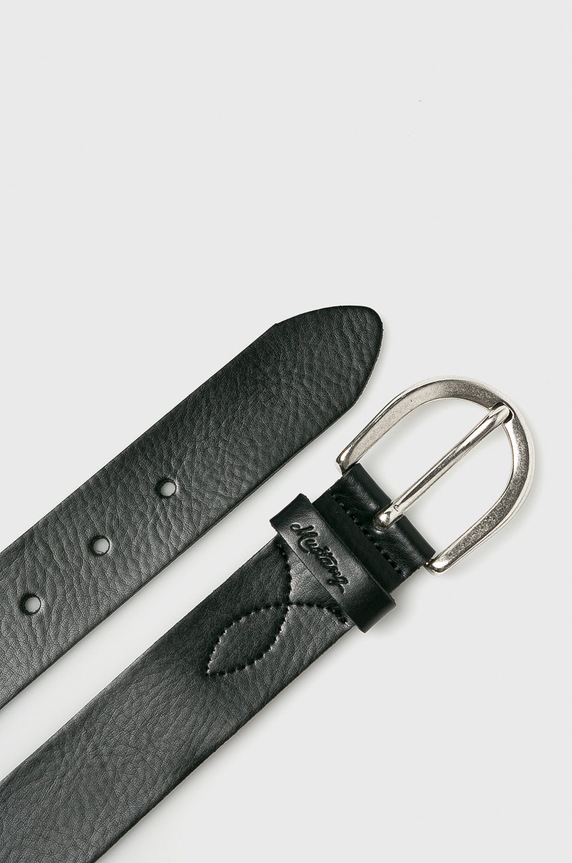 Mustang - Pasek skórzany MW3015L01 czarny AA00