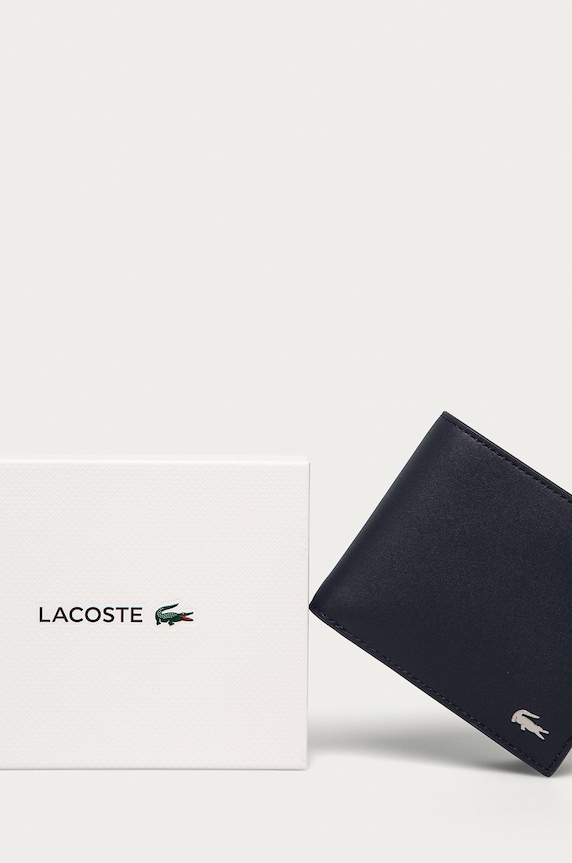 Lacoste - Шкіряний гаманець темно-синій NH1112FG