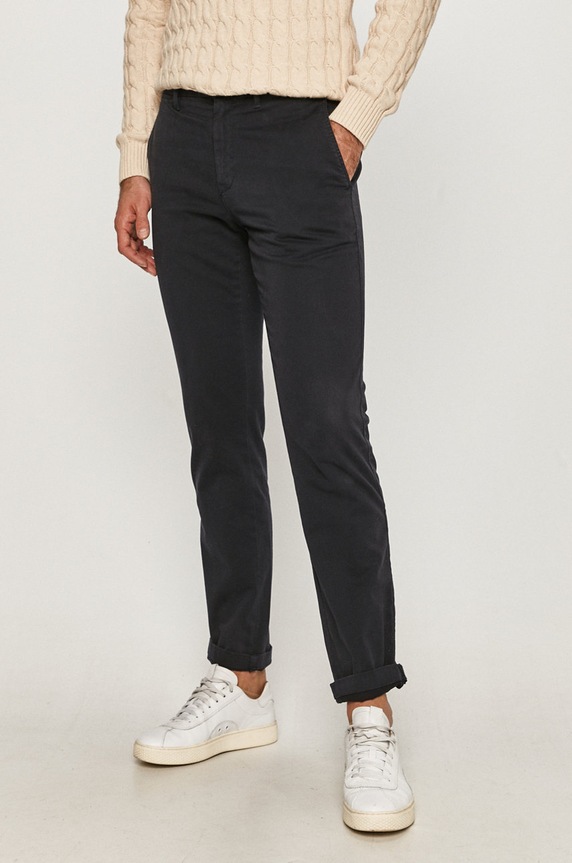 Tommy Hilfiger - Παντελόνι με ελαστάν σκούρο μπλε MW0MW08644