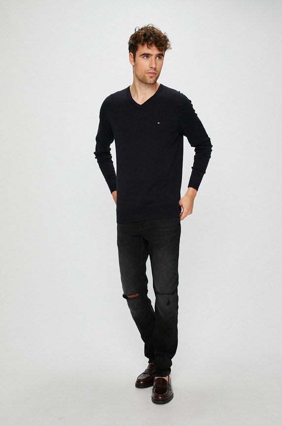 Tommy Hilfiger Pulover MW0MW04979 bleumarin AA00