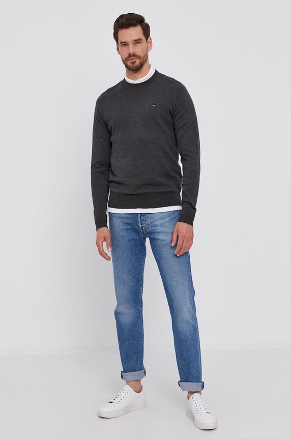 Tommy Hilfiger Sweter MW0MW04978 MW0MW04978 szary AA00