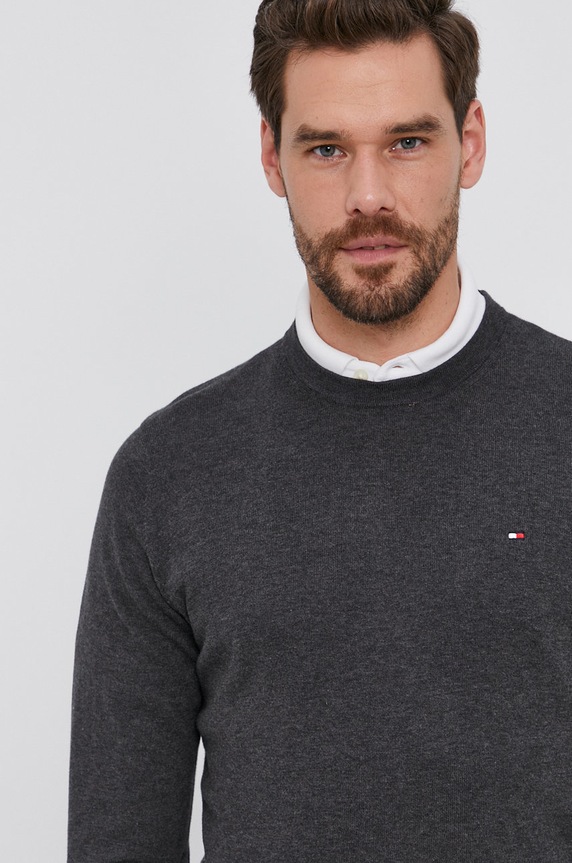 Tommy Hilfiger Sweter MW0MW04978 szary MW0MW04978