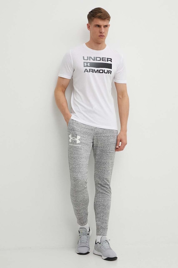 Under Armour t-shirt ανδρικό TEAM ISSUE WORDMARK 1329582 λευκό SS26