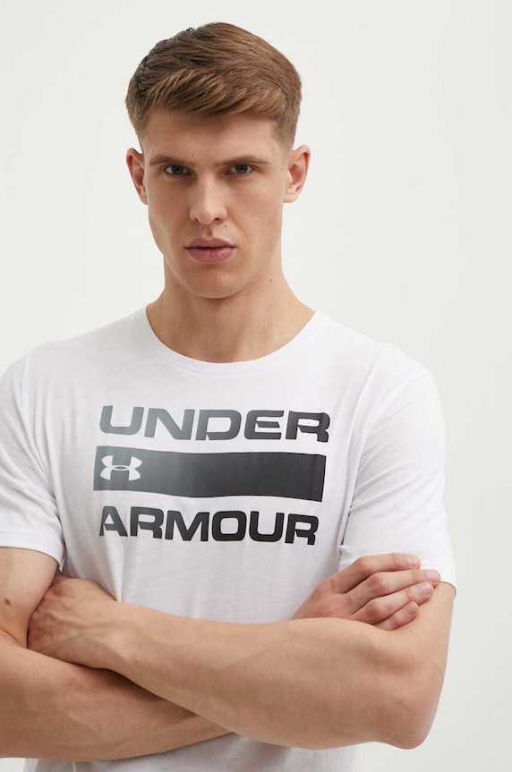 Under Armour t-shirt ανδρικό TEAM ISSUE WORDMARK λευκό 1329582