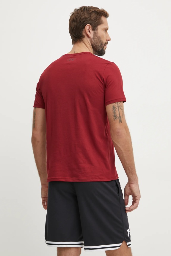 Ρούχα Under Armour t-shirt Ανδρικό TEAM ISSUE WORDMARK 1329582 μπορντό