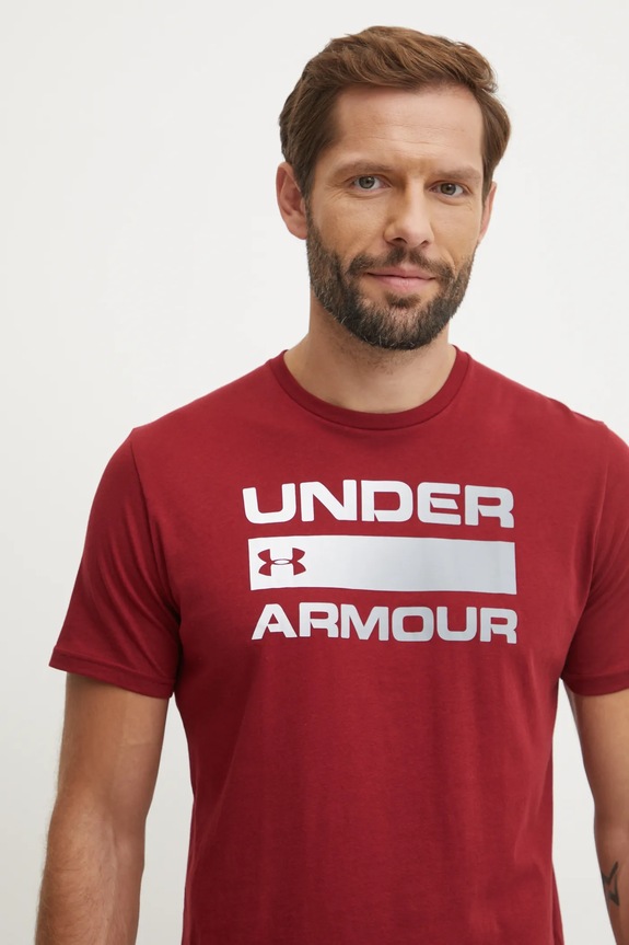 Under Armour t-shirt Ανδρικό TEAM ISSUE WORDMARK μπορντό 1329582