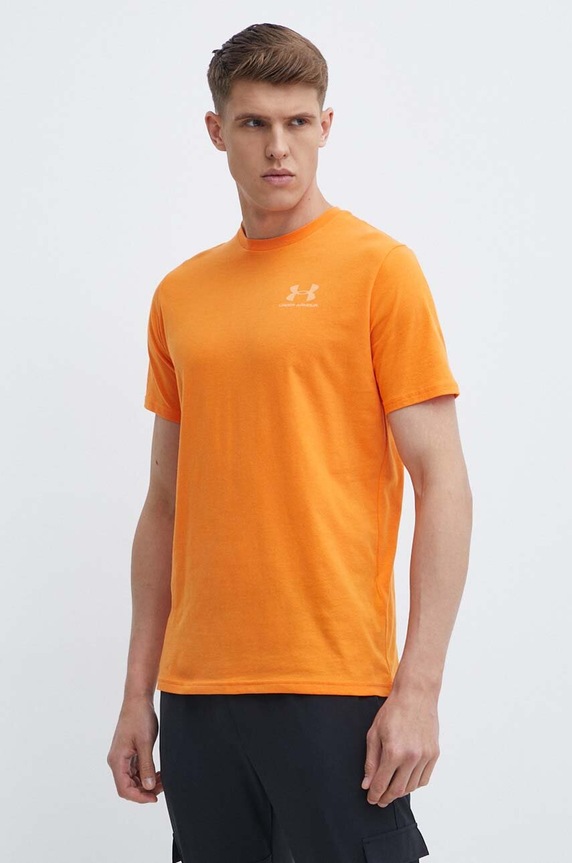 Under Armour t-shirt treningowy SPORTSTYLE LEFT CHEST pomarańczowy 1326799