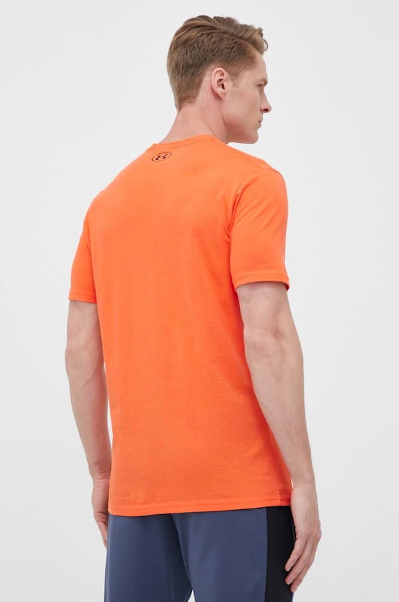 Oblečenie Under Armour tréningové tričko pánske s bavlnou SPORTSTYLE LEFT CHEST 1326799 oranžová