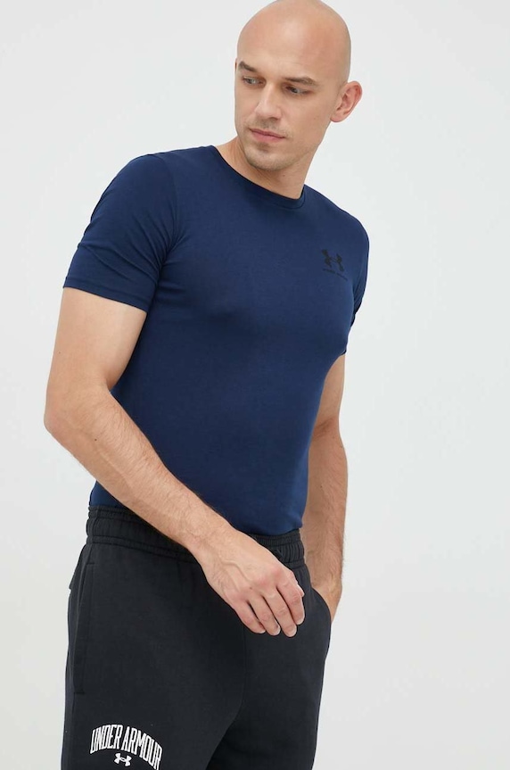 Under Armour edzős felső férfi pamuttal SPORTSTYLE LEFT CHEST sötétkék 1326799