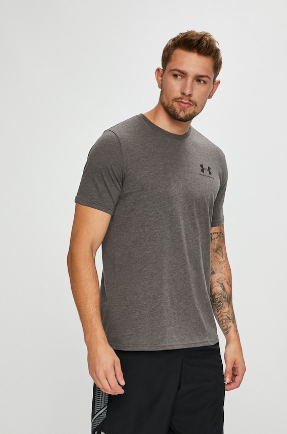 Under Armour t-shirt treningowy SPORTSTYLE LEFT CHEST regular szary 1326799