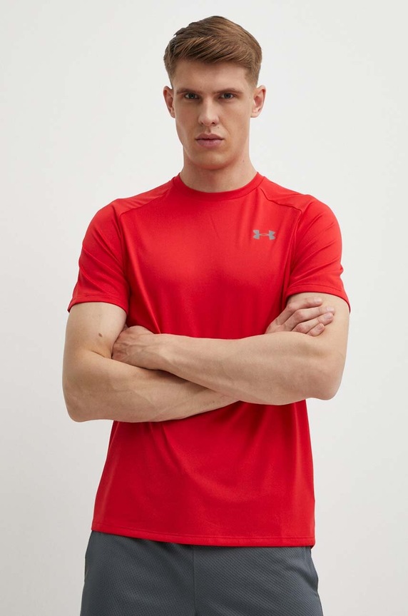 Under Armour t-shirt γυμναστικής ανδρικό Tech SS Tee 2.0 κανονικό κόκκινο 1326413