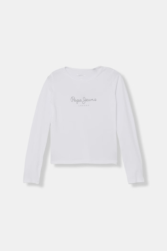 Pepe Jeans longsleeve dziecięcy Hana z elastanem biały PG501364
