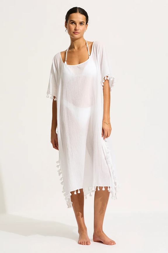 Seafolly - Narzutka plażowa Amnesia Kaftan biały 53638.KA