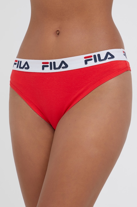 Fila stringi damskie bawełniane z elastanem czerwony FU6061