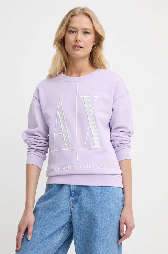 Armani Exchange bluza fioletowy 8NYM02.YJ68Z.NOS