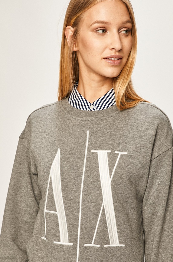 Armani Exchange felső pamut szürke 8NYM02.YJ68Z.NOS