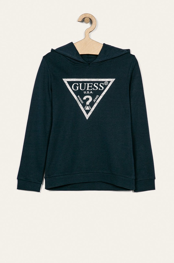 Guess Jeans - Dětská mikina 118-175 cm s kapucí námořnická modř J83Q14.K5WK0