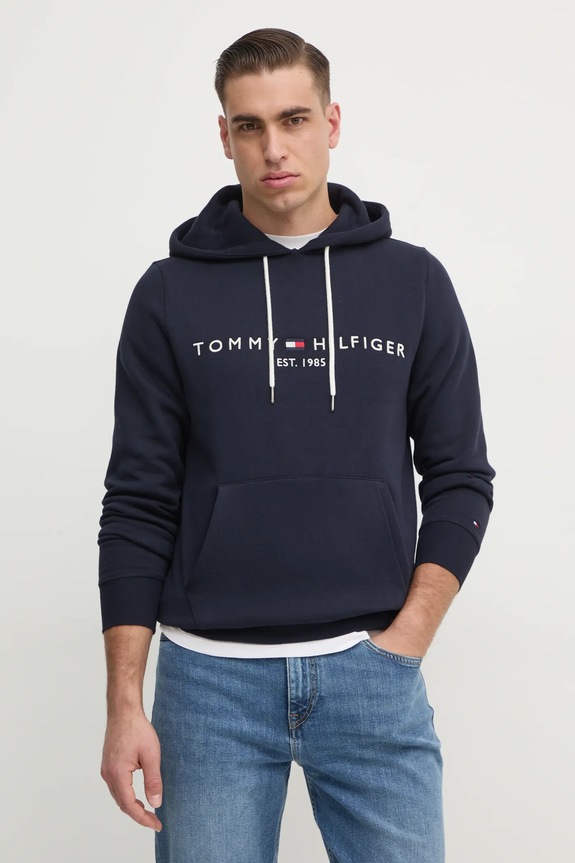 Dukserica Tommy Hilfiger MW0MW10752 natpis mornarsko plava MW0MW10752