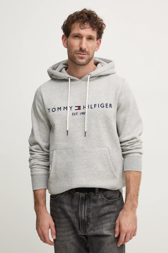 Tommy Hilfiger - Felső MW0MW10752 sima szürke MW0MW10752