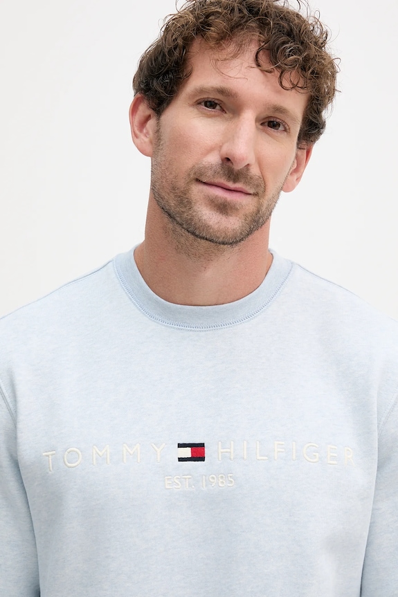 Odzież Tommy Hilfiger bluza męska z bawełną MW0MW11596 niebieski
