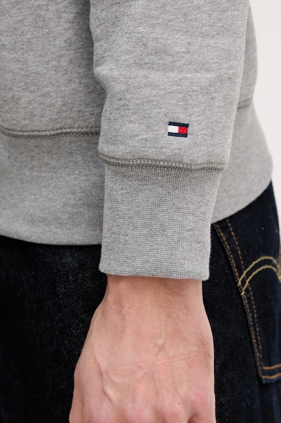 Tommy Hilfiger hanorac bărbătesc cu bumbac MW0MW11596 gri