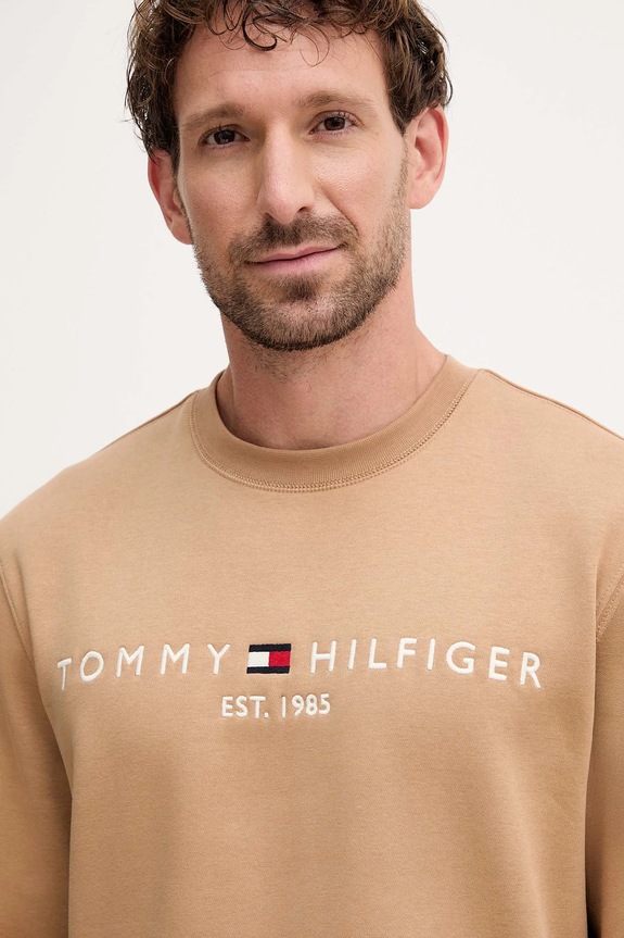 Tommy Hilfiger hanorac bărbați cu bumbac verde MW0MW11596