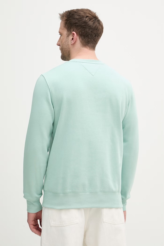 Îmbrăcăminte Tommy Hilfiger hanorac bărbătesc cu bumbac MW0MW11596 turcoaz