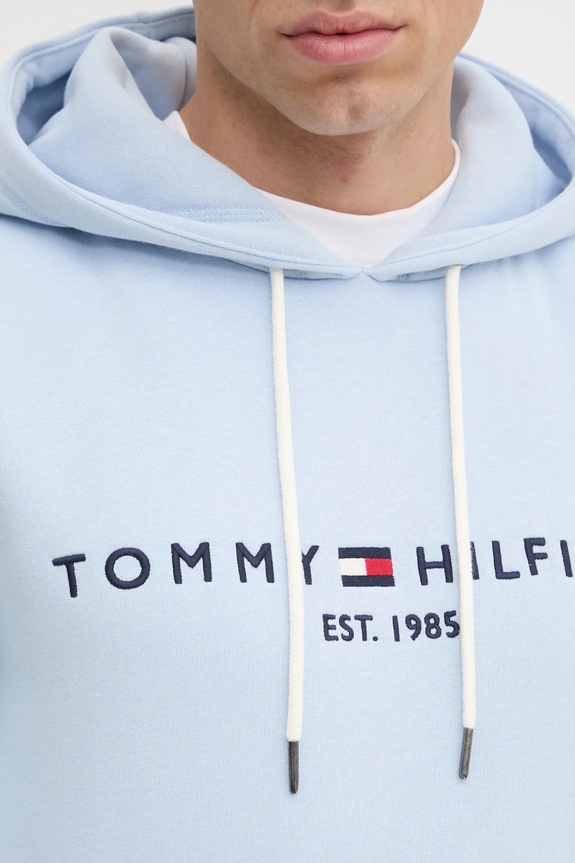 Tommy Hilfiger bluza z kapturem męska z bawełną MW0MW11599 niebieski