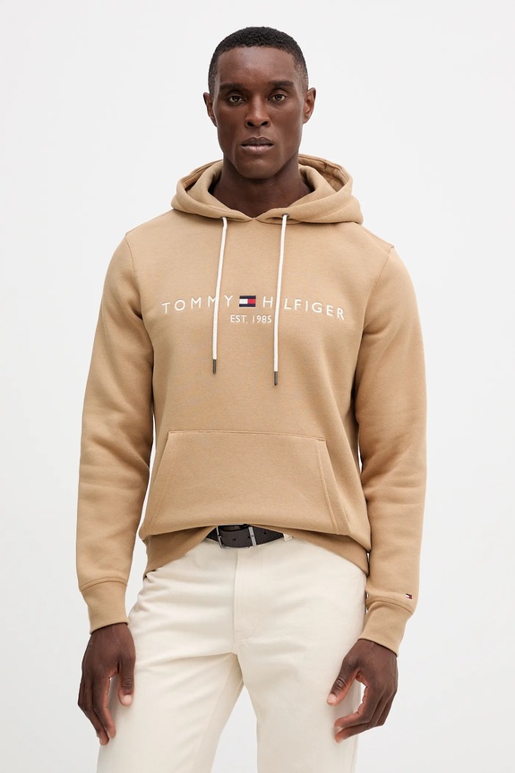 Tommy Hilfiger bluza z kapturem męska z bawełną pozostałe zielony MW0MW11599