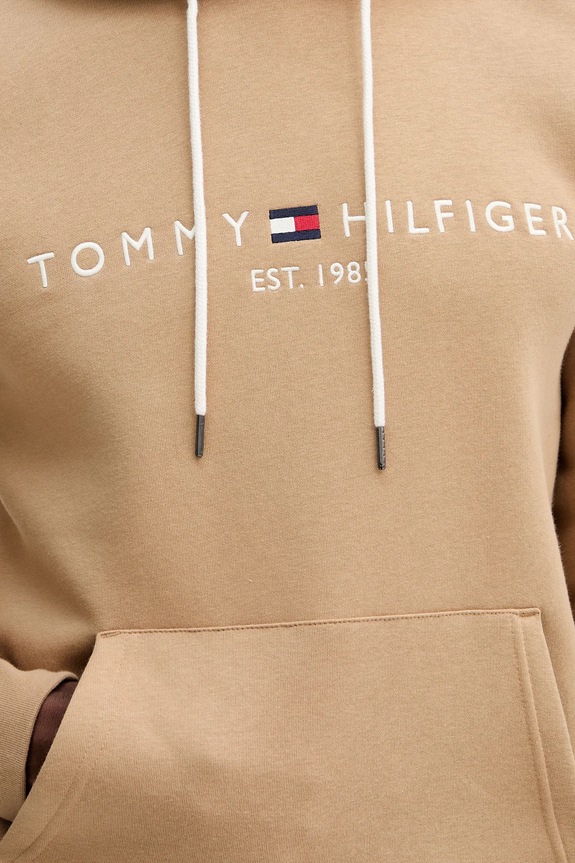 Tommy Hilfiger bluza z kapturem męska z bawełną MW0MW11599 zielony